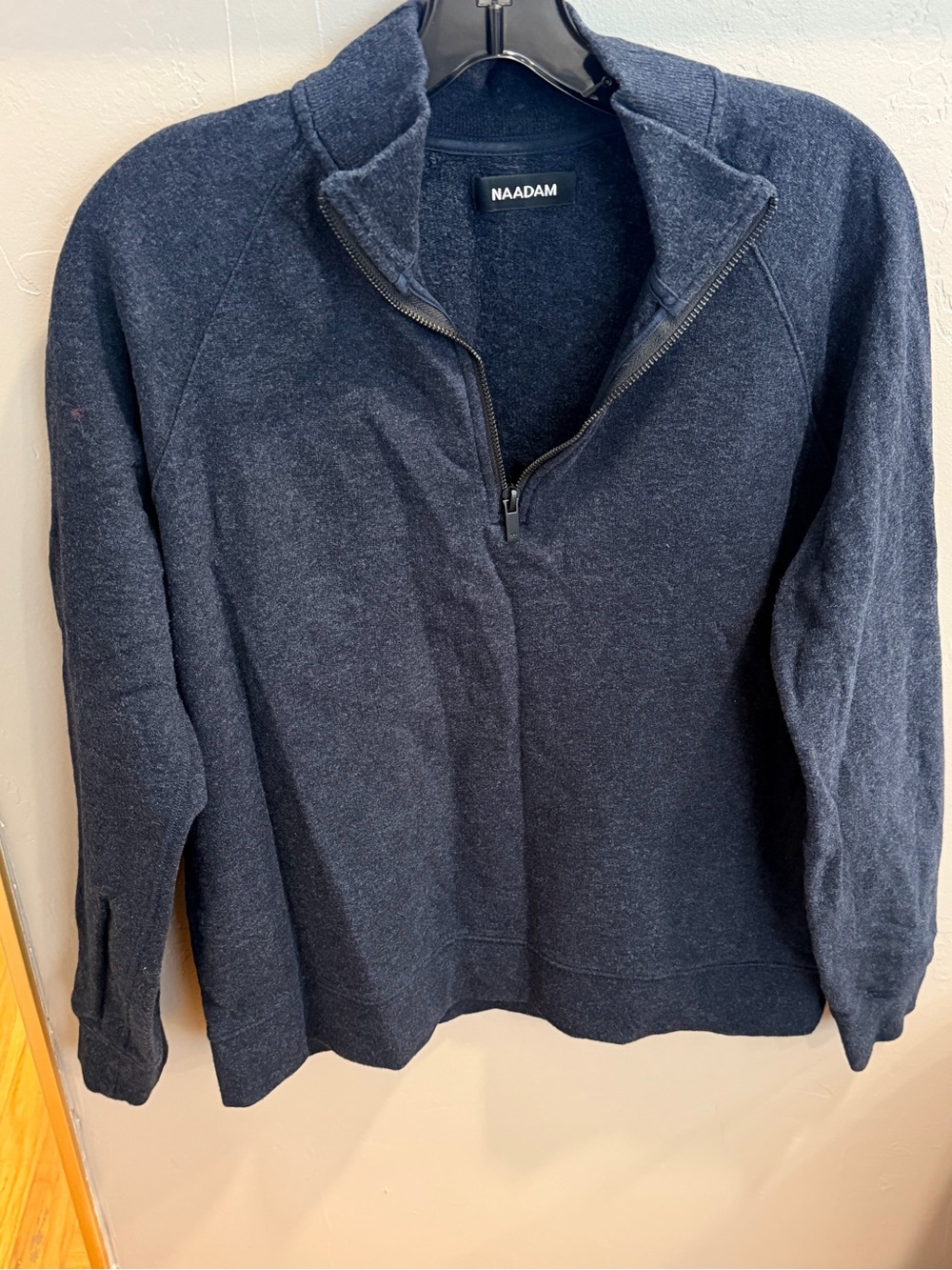 NAADAM Navy Half-Zip Cashmere Blend Pullover Sweatshirt #481